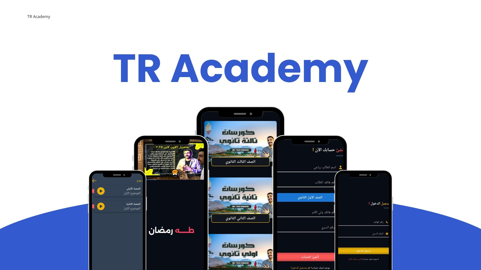 TR Academy learning platform screens